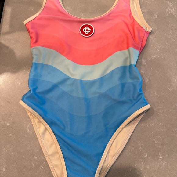 casablanca Other - Girls Colorblock One-Piece Swimsuit in Pink & Blue